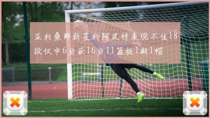 亚利桑那新星科阿皮特表现不佳18投仅中6分获16分11篮板1断1帽